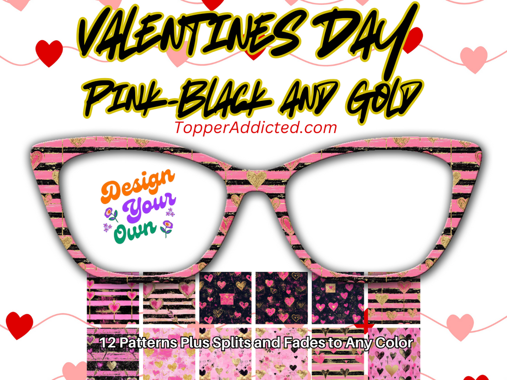 Valentines Day Pink Black and Gold Collection