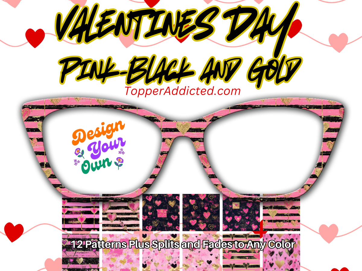 Valentines Day Pink Black and Gold Collection