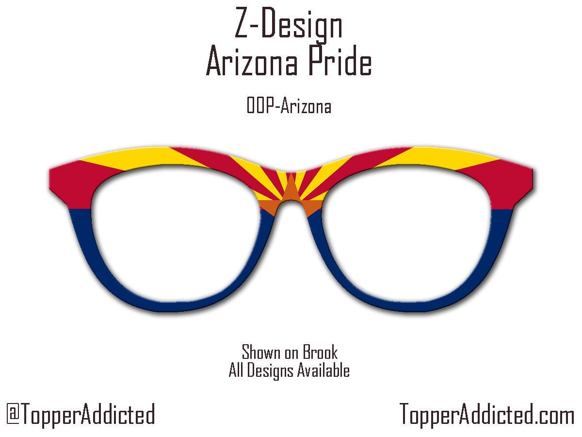Arizona State Flag Topper for Pair Eyewear Compatible Magnetic Metal Toppers - All 30 Frames Available & Kirwanda