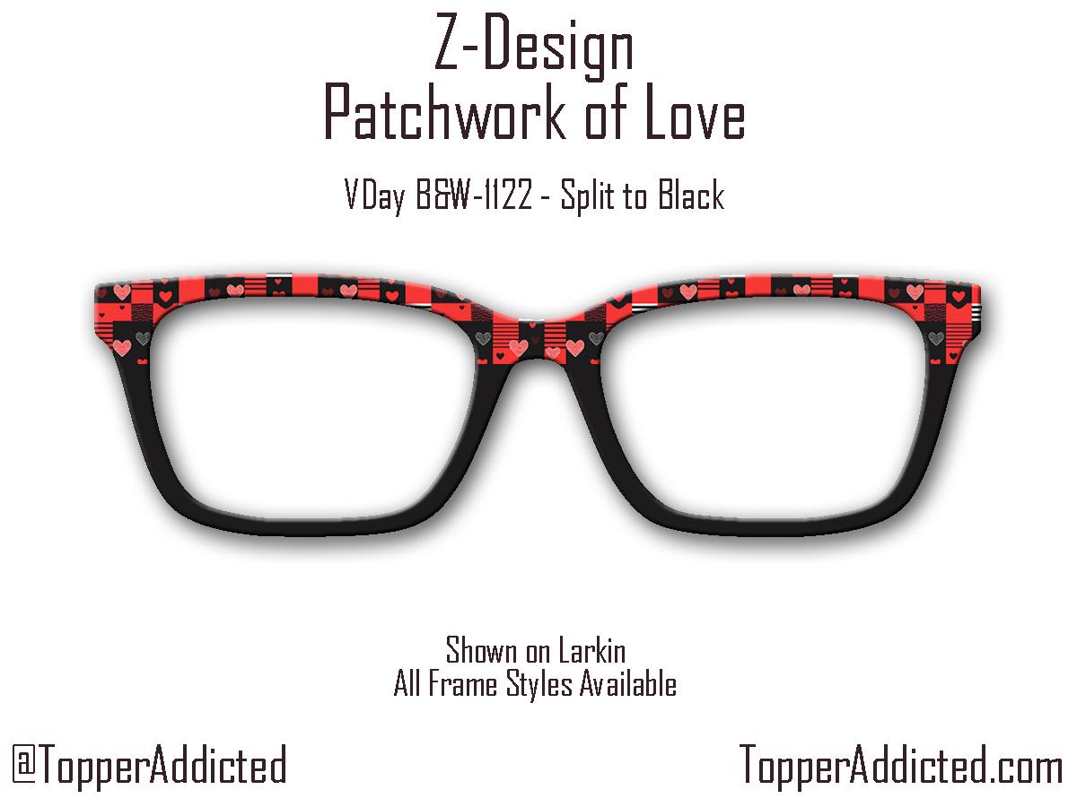Patchwork of Love - Valentines Day - Pair Eyewear Compatible Metal Magnetic Toppers