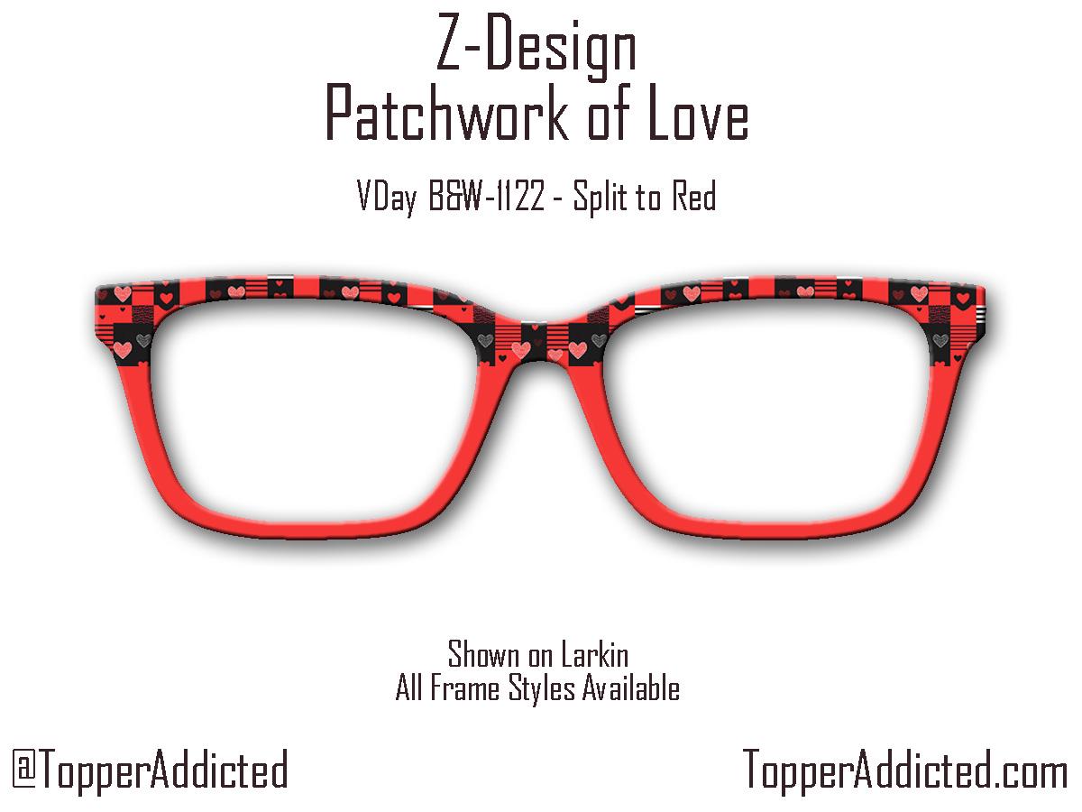 Patchwork of Love - Valentines Day - Pair Eyewear Compatible Metal Magnetic Toppers