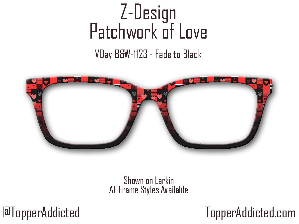 Patchwork of Love - Valentines Day - Pair Eyewear Compatible Metal Magnetic Toppers