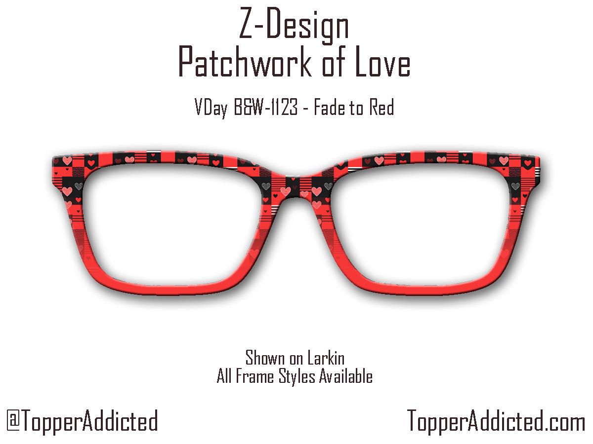 Patchwork of Love - Valentines Day - Pair Eyewear Compatible Metal Magnetic Toppers