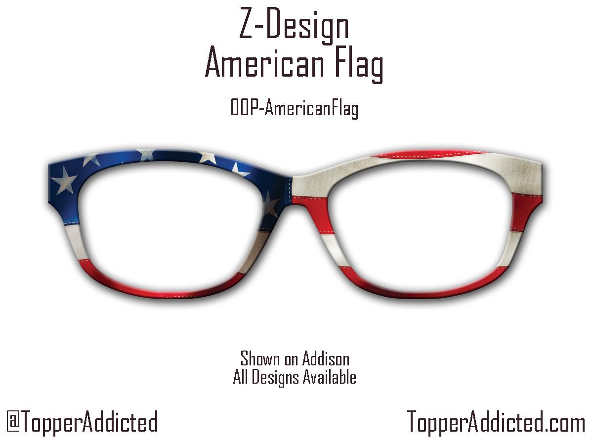 American Flag Metal Topper for Pair Eyewear Compatible Magnetic Glasses- All frames available with fast shipping - Patriotism