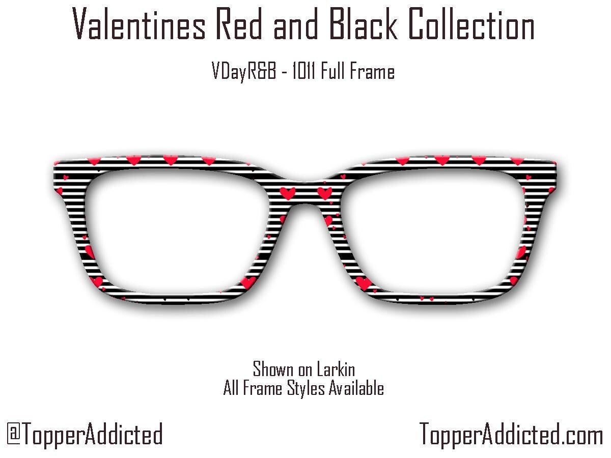Love in Black and White Valentines Day - Pair Eyewear Compatible Magnetic Toppers - All 30+ Top Frames on Metal Fast Shipping from USA.