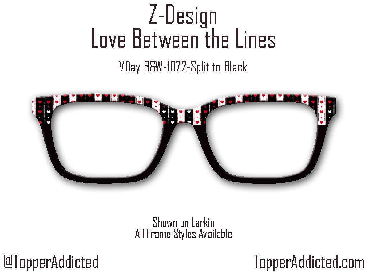 Love Between The Lines - Valentine Day - Pair Eyewear Compatible Magnetic Toppers - All Frames on Metal Toppers with fast shipping