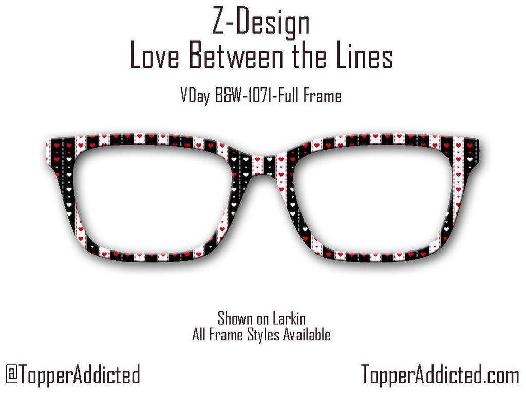 Love Between The Lines - Valentine Day - Pair Eyewear Compatible Magnetic Toppers - All Frames on Metal Toppers with fast shipping