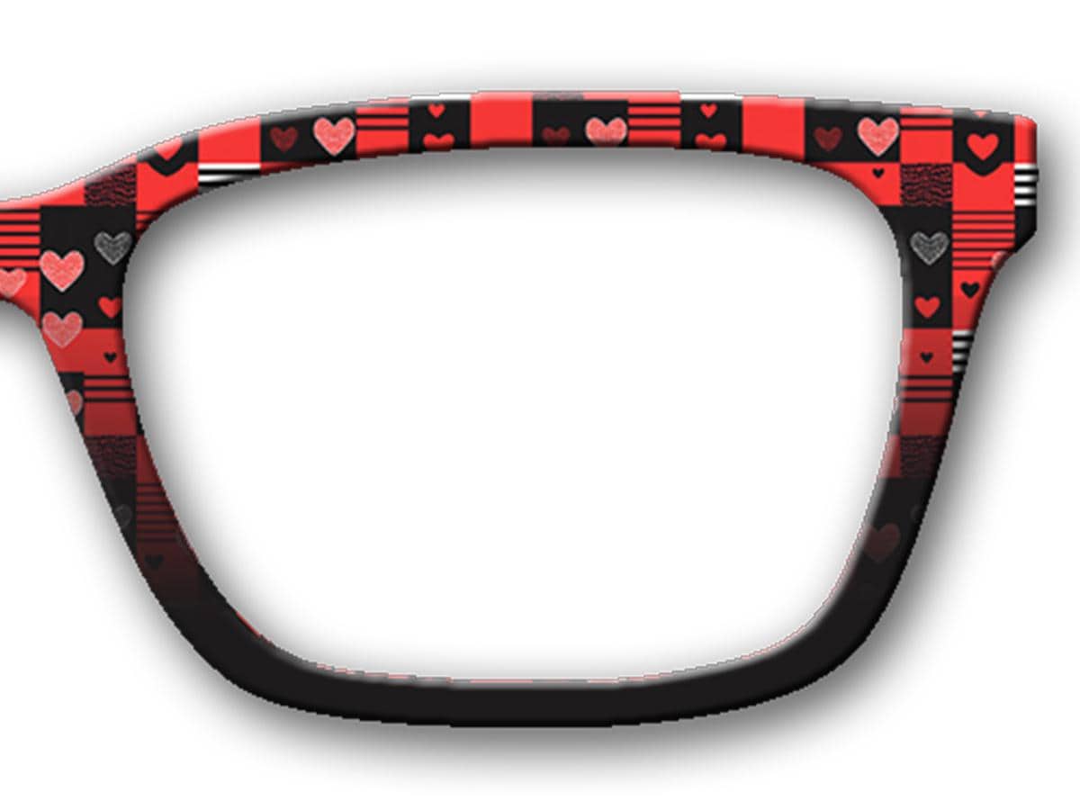 Patchwork of Love - Valentines Day - Pair Eyewear Compatible Metal Magnetic Toppers