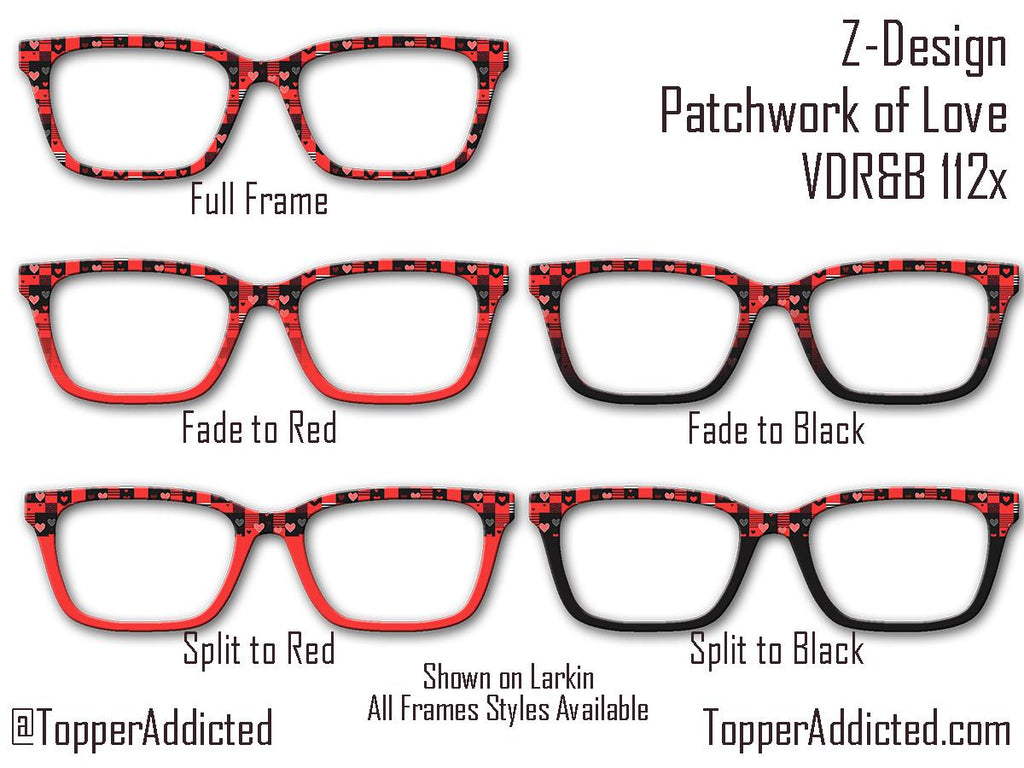 Patchwork of Love - Valentines Day - Pair Eyewear Compatible Metal Magnetic Toppers