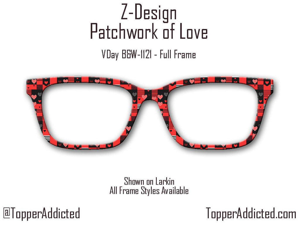 Patchwork of Love - Valentines Day - Pair Eyewear Compatible Metal Magnetic Toppers