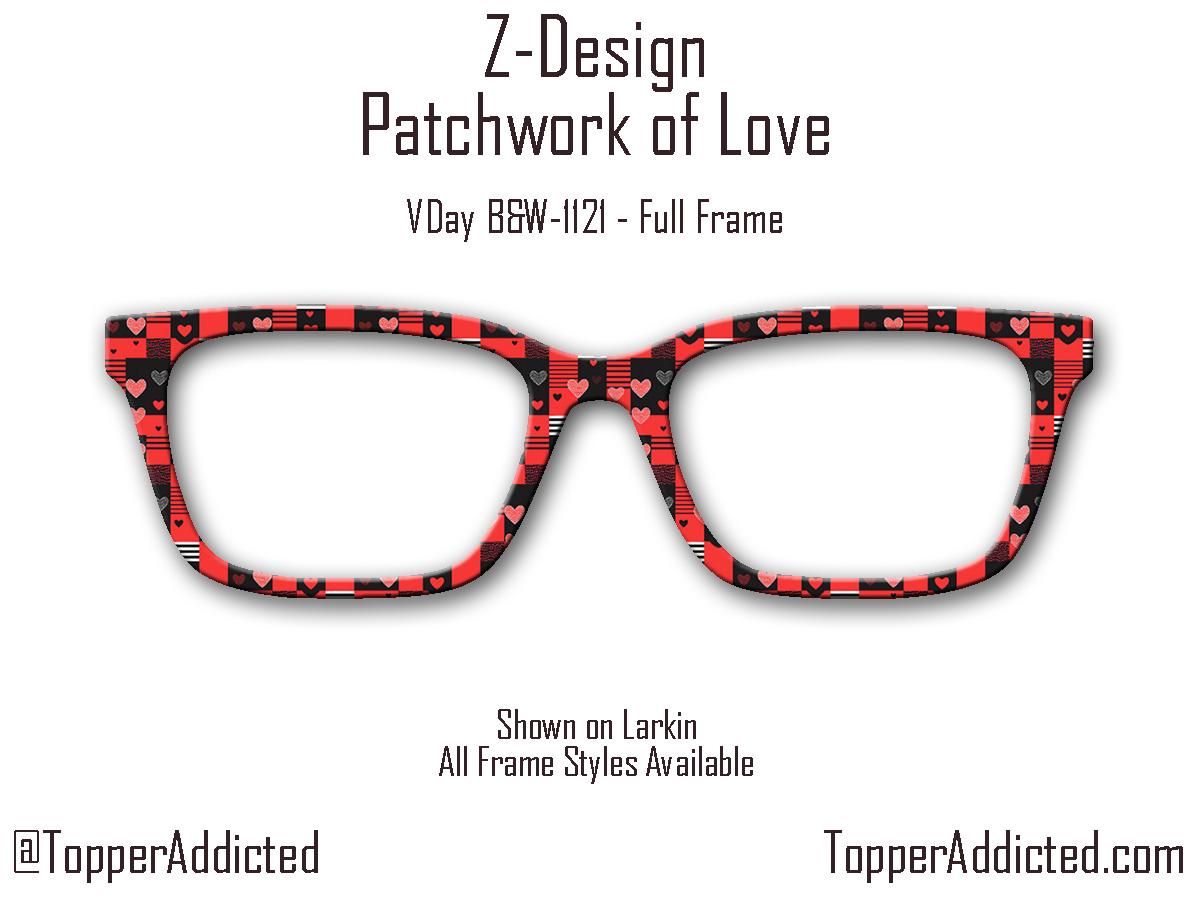 Patchwork of Love - Valentines Day - Pair Eyewear Compatible Metal Magnetic Toppers