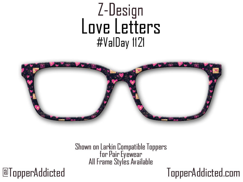 Love Letters Eyewear Topper – Hearts & Envelopes for Pair Eyewear
