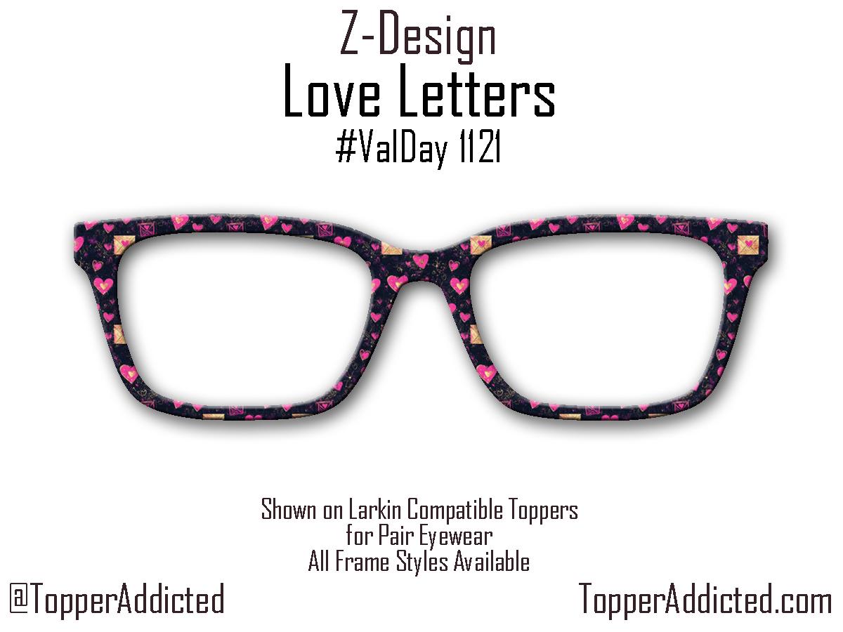 Love Letters Eyewear Topper – Hearts & Envelopes for Pair Eyewear
