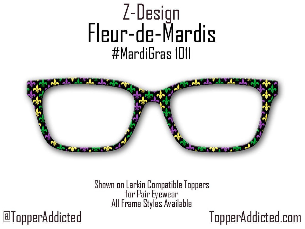 Fleur De Lis Mardi Gras Pair Eyewear Topper