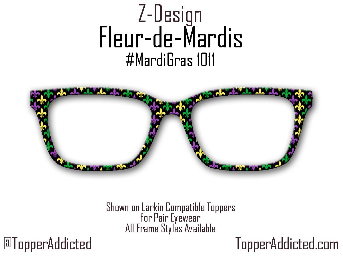 Fleur De Lis Mardi Gras Pair Eyewear Topper