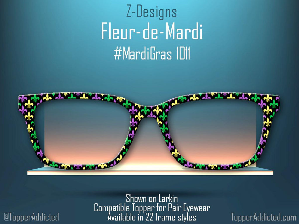 Fleur De Lis Mardi Gras Pair Eyewear Topper