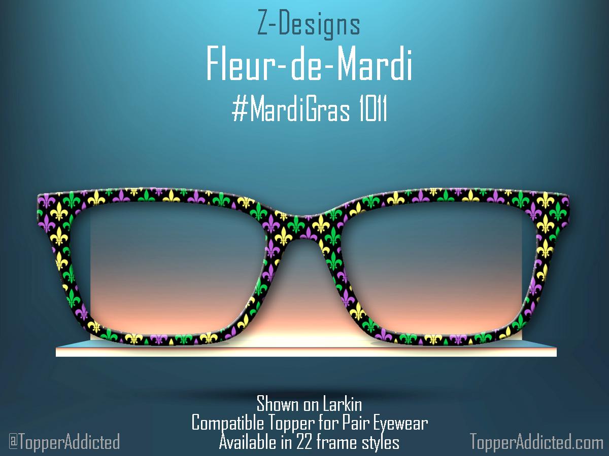 Fleur De Lis Mardi Gras Pair Eyewear Topper