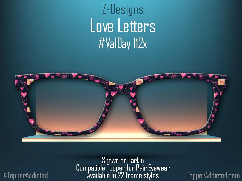 Love Letters Eyewear Topper – Hearts & Envelopes for Pair Eyewear