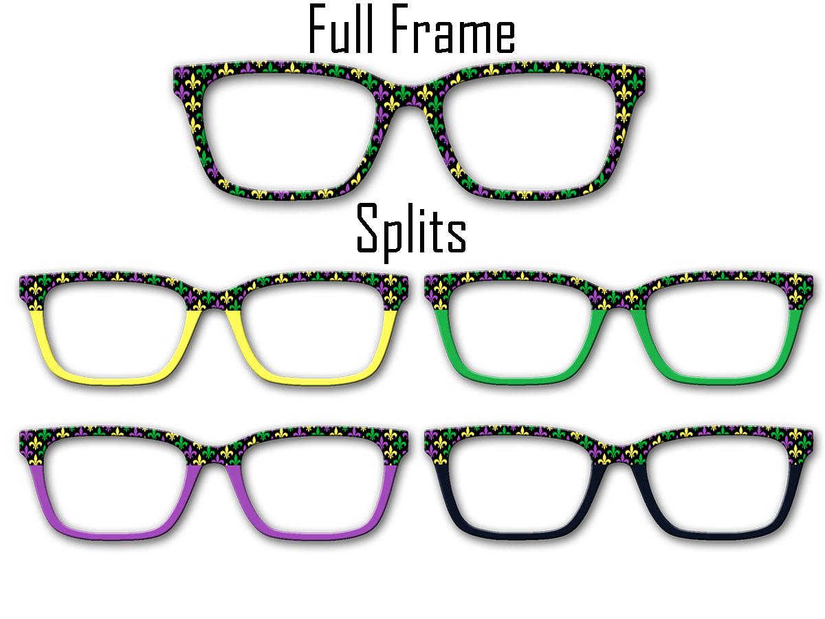 Fleur De Lis Mardi Gras Pair Eyewear Topper