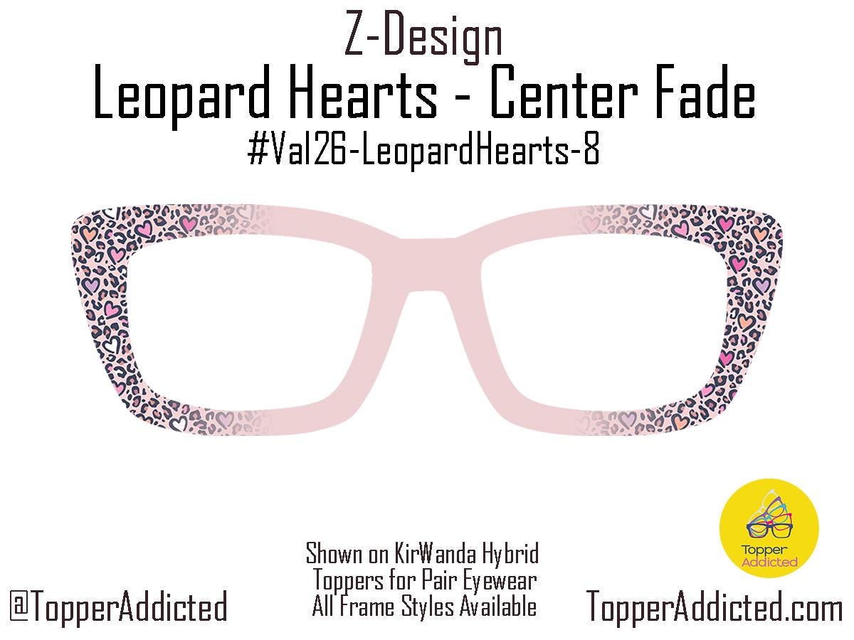 Leopard Hearts Magnetic Topper – Pink Animal Print for Pair Eyewear