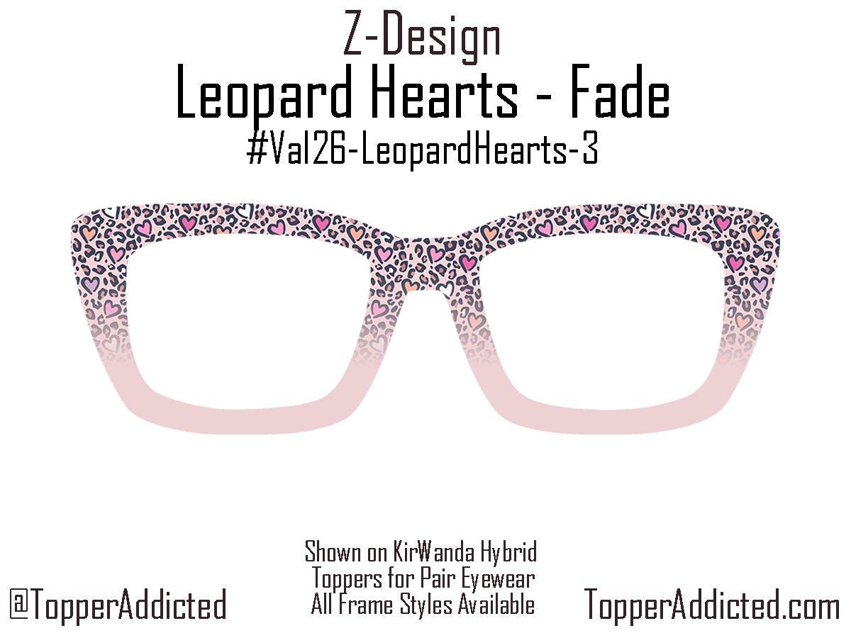 Leopard Hearts Magnetic Topper – Pink Animal Print for Pair Eyewear