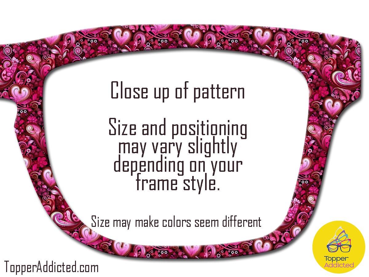 Pink Paisley Passion Magnetic Topper for Pair Eyewear, Valentine Top Frame