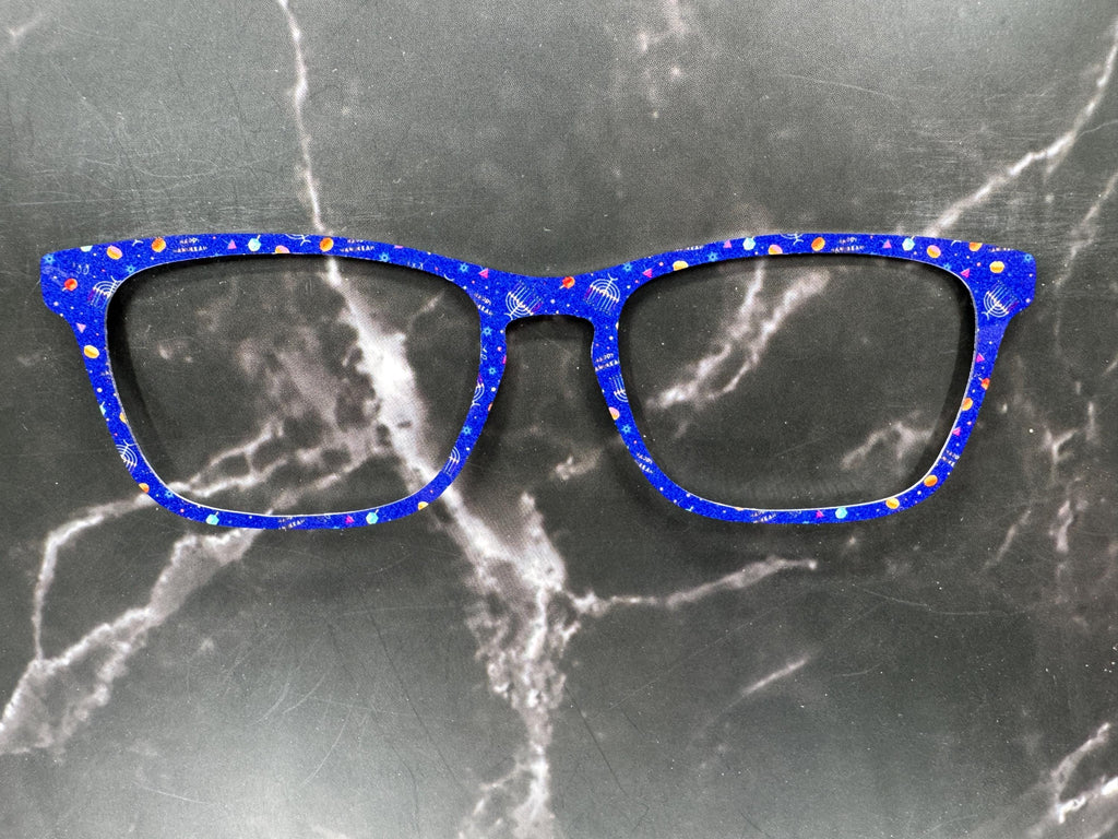 Hanukkah Topper Pair Eyewear Compatible • Metal Magnetic Menorah Dreidel Pattern • Jewish Holiday Judaica Top Frames