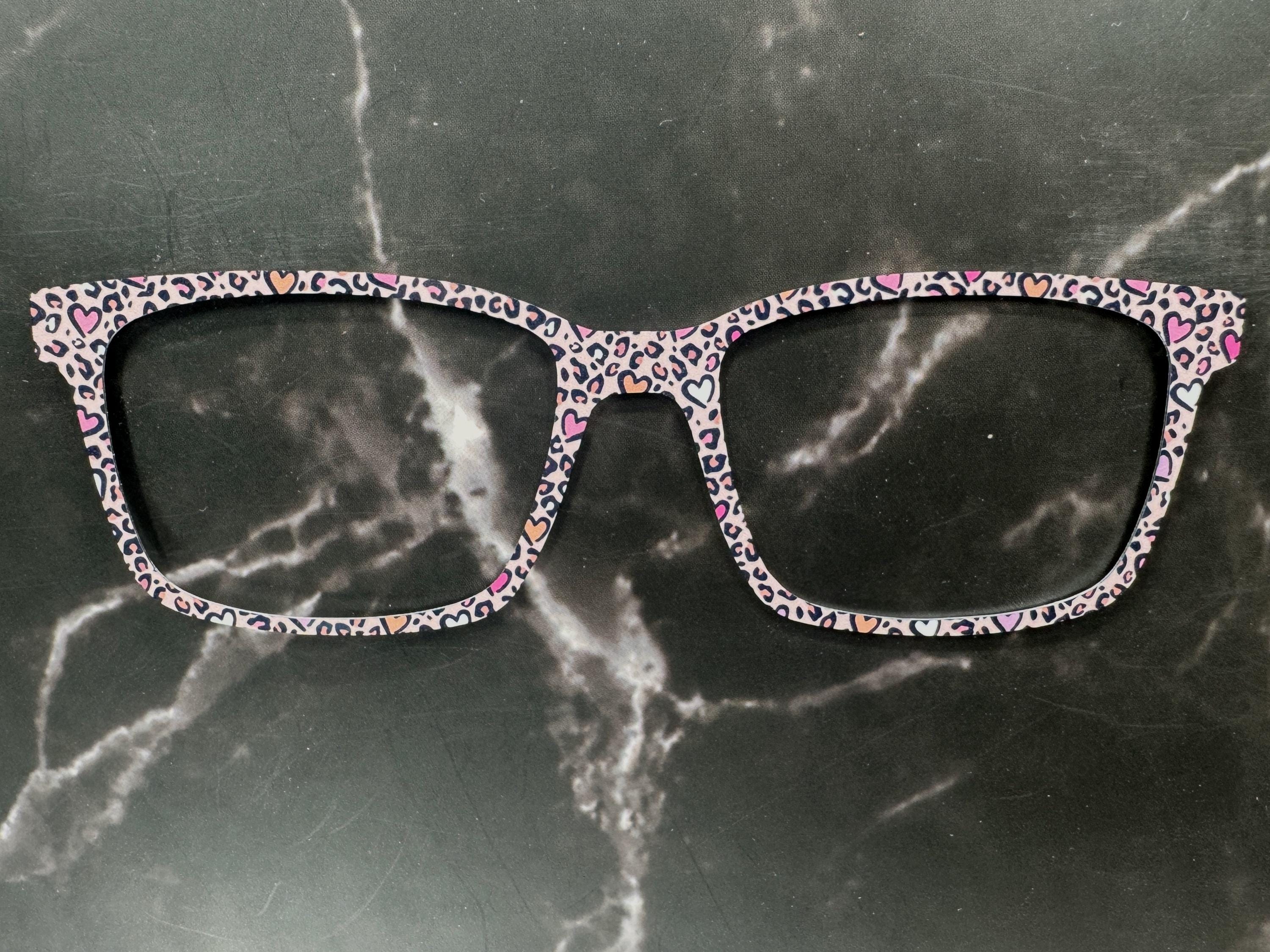 Leopard Hearts Magnetic Topper – Pink Animal Print for Pair Eyewear