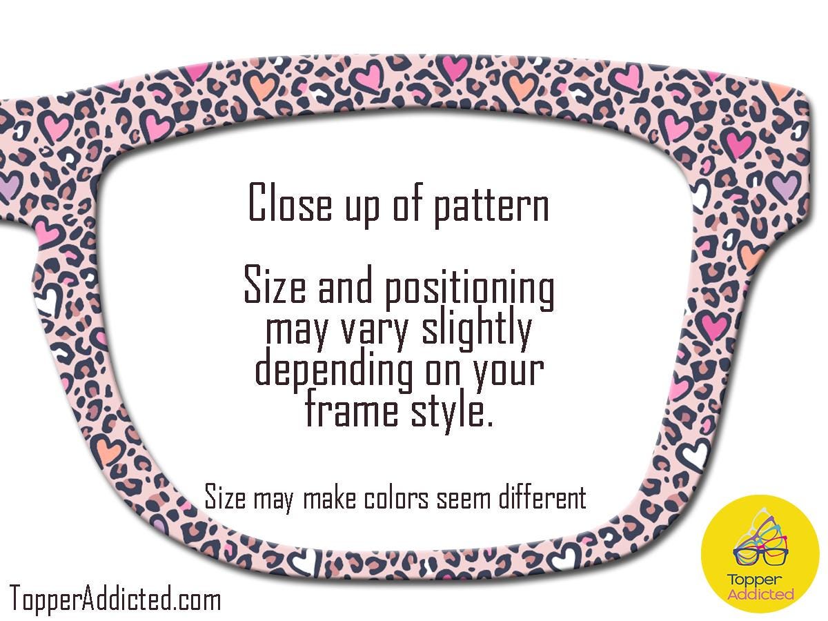 Leopard Hearts Magnetic Topper – Pink Animal Print for Pair Eyewear