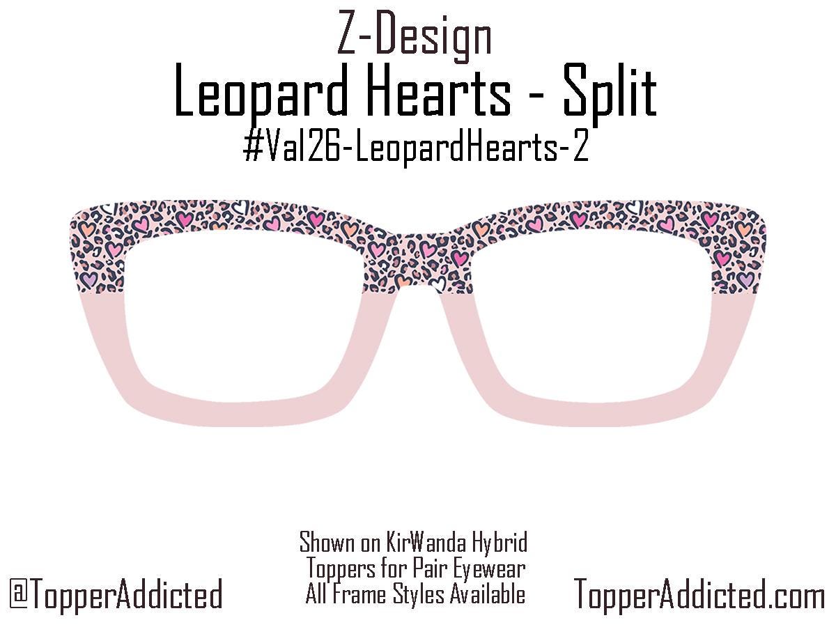 Leopard Hearts Magnetic Topper – Pink Animal Print for Pair Eyewear