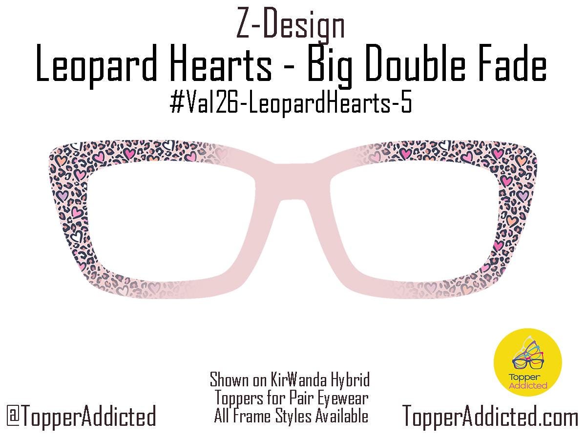Leopard Hearts Magnetic Topper – Pink Animal Print for Pair Eyewear