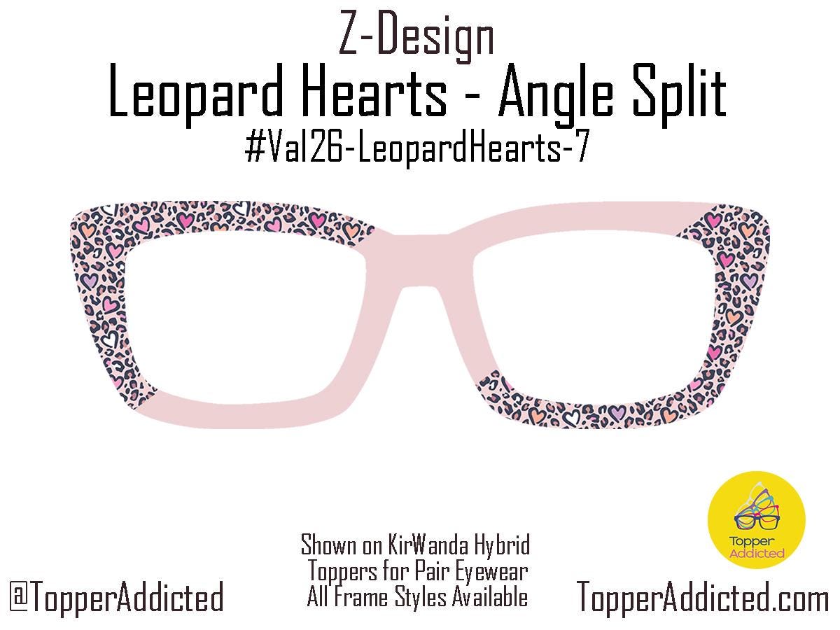 Leopard Hearts Magnetic Topper – Pink Animal Print for Pair Eyewear