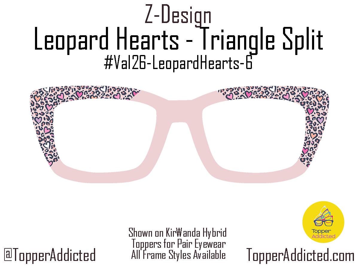 Leopard Hearts Magnetic Topper – Pink Animal Print for Pair Eyewear