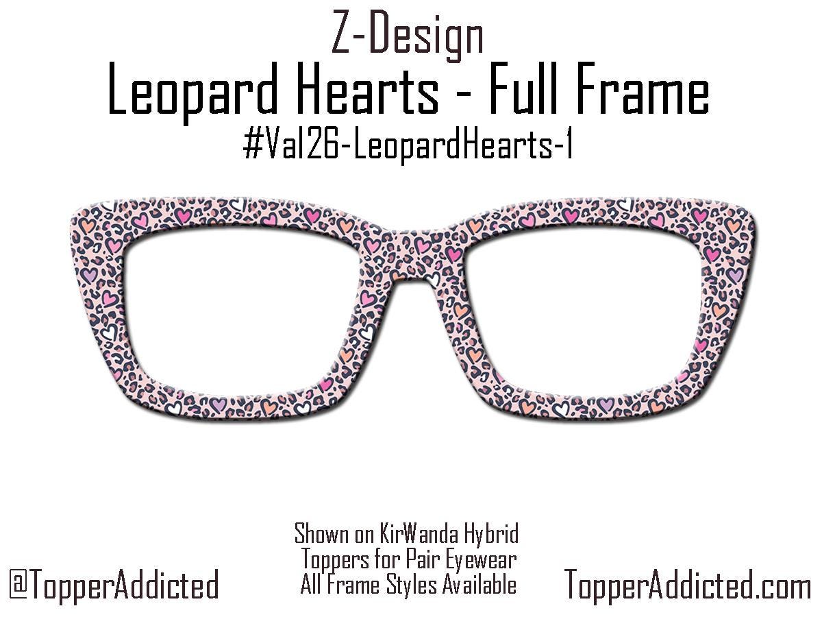 Leopard Hearts Magnetic Topper – Pink Animal Print for Pair Eyewear